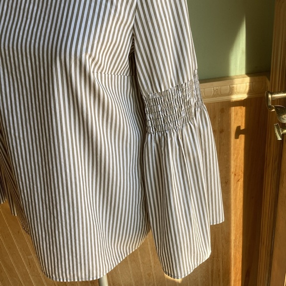 MICHAEL Michael Kors green & white striped blouse - Picture 3 of 12